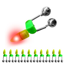 10pcs LED Night Fishing Bite Alarms with Twin Bells, Multi-Color