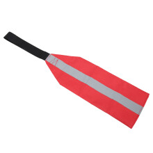 Red Kayak Safety Flag with Reflective Stripe, 37x13 cm, Oxford Cloth