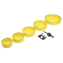 8er-Packament Gelb Hochkarbongleich-/Hochkohlenstoffstahl Holz-Bohraufsatz-Set 64mm‑127mm