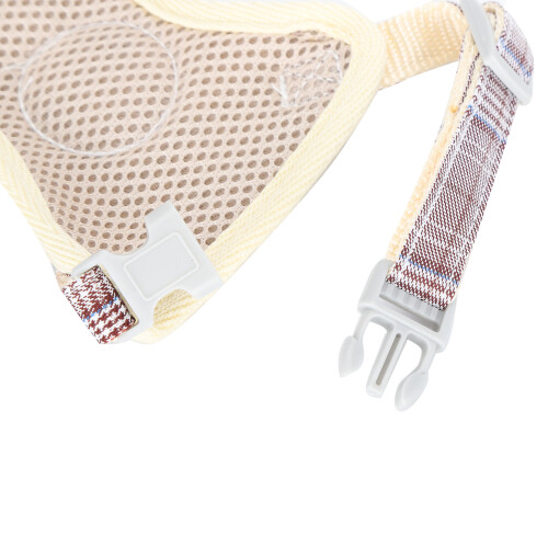 Adjustable EscapeProof Cat Vest Coffee Pattern Breathable 3.58kg Fit 2