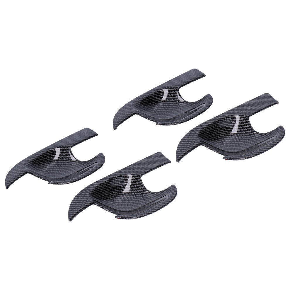 Rav4 Door Cup Cover Trim Durable Abs Carbon Fiber Design 5091359400677