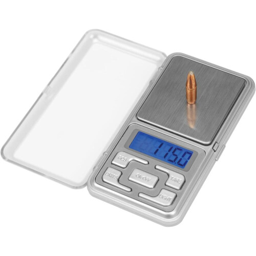 Balança digital de recarga com display LCD para pesagem e recarga de precisão em gramas e onças