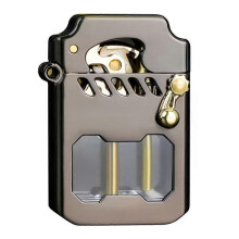 Accendino Mecha Metal Rocker, accendini a cherosene antivento con serbatoio dell'olio trasparente, regalo per papà, da collezione, il miglio