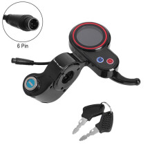 Scooter-Teile, 6-poliges LCD-Display mit Schlüssel für Elektroroller-Display mit Verriegelungsinstrument, Armaturenbrett-Zubehör, Schwarz