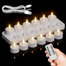 12-delige oplaadbare kaarsenset met voet en afstandsbediening Het beste cadeau voor Halloween