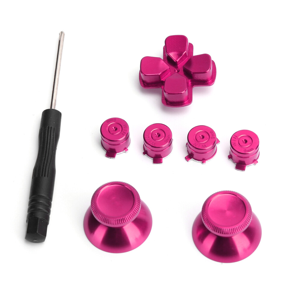 Rose Metal Thumbstick For Ps4 Gamepad, Aluminum Alloy Grip Replacement Red 3141359402101