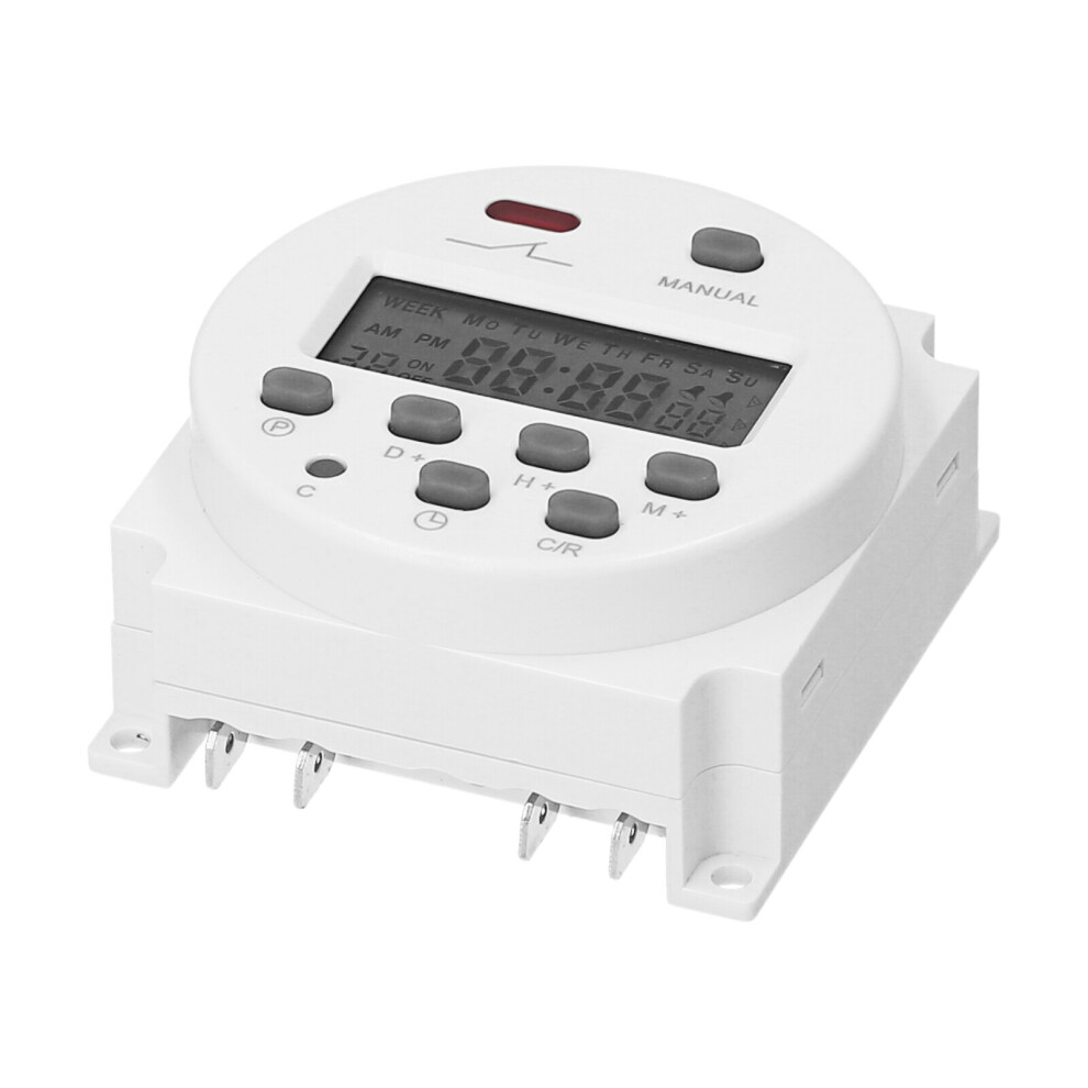 Digital Programmable Timer Switch 16 On/Off 220V White, Panel Mount 4691359403053