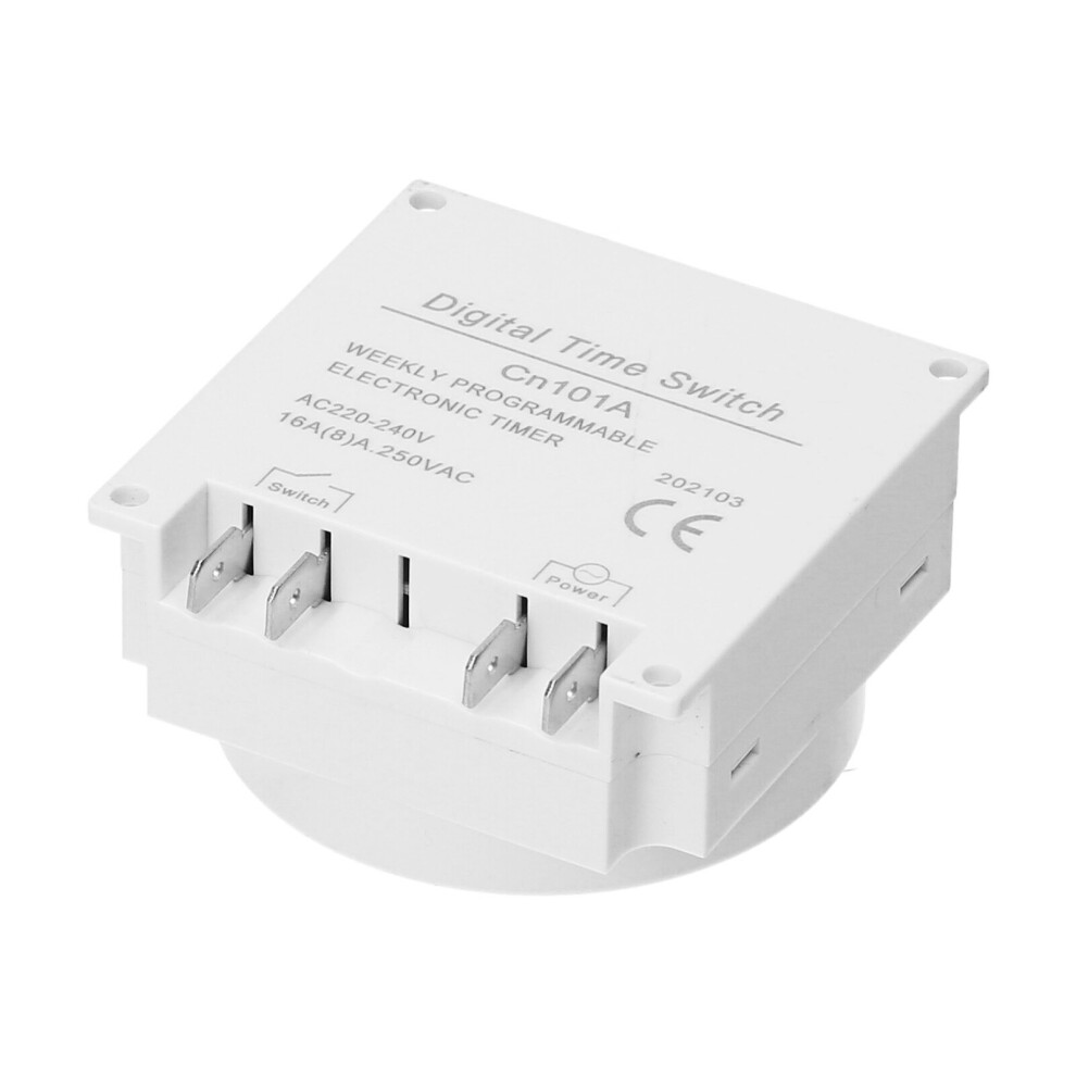 Weekly Digital Timer Switch 16 Programs, 220V, 60X60x30mm White 6941359403033