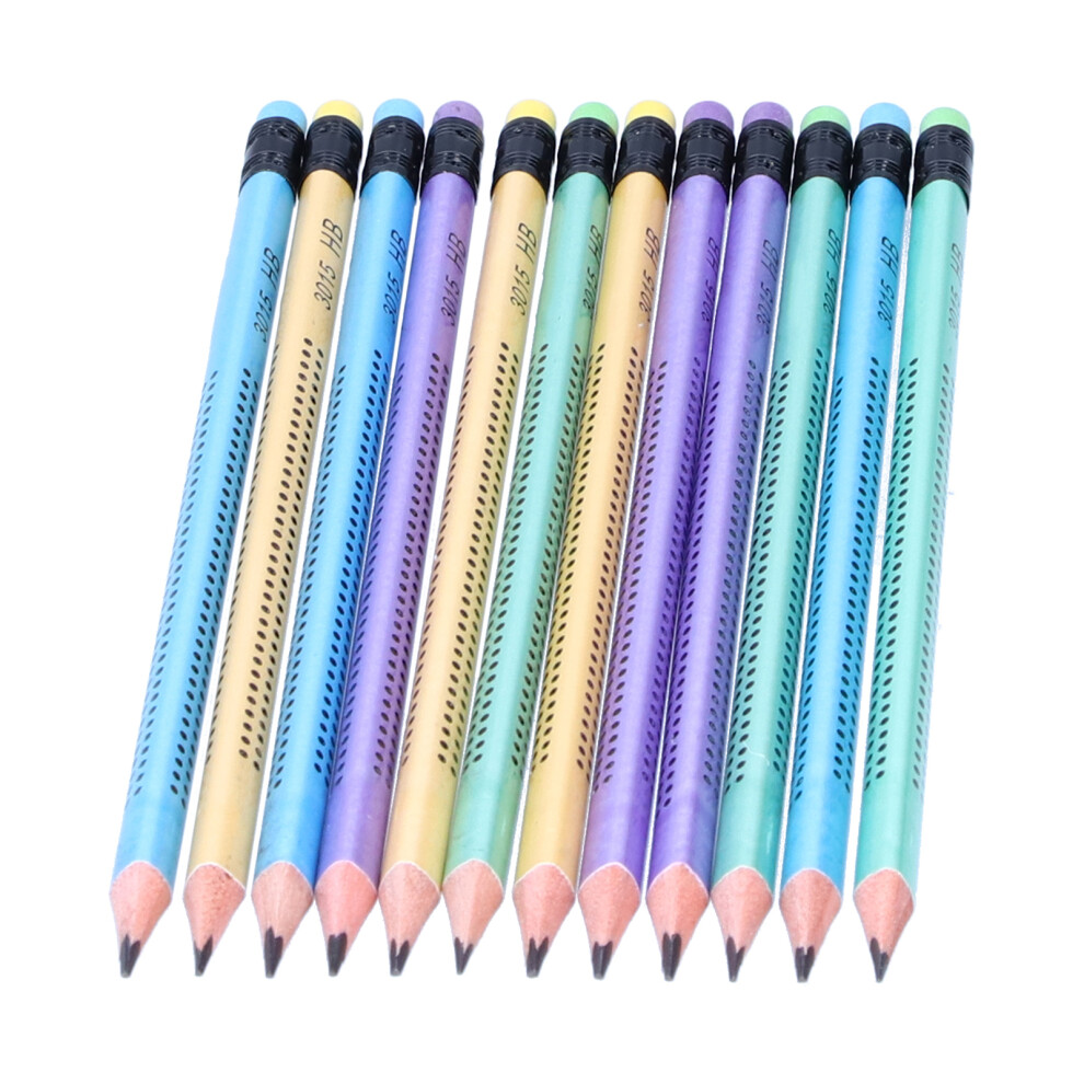 12Pcs Triangular Nonslip Pencil Set With Sharpener, 18.6Cm 7901359404590