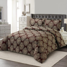 (Bridal Brown, Super King) Elegant Floral Jacquard Bedspread Set with Pillow Shams - Cozy Night's Sleep - Perfect for Bedroom Decor