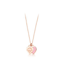 (Style H) Mini Double Heart Tag Pendant Necklace