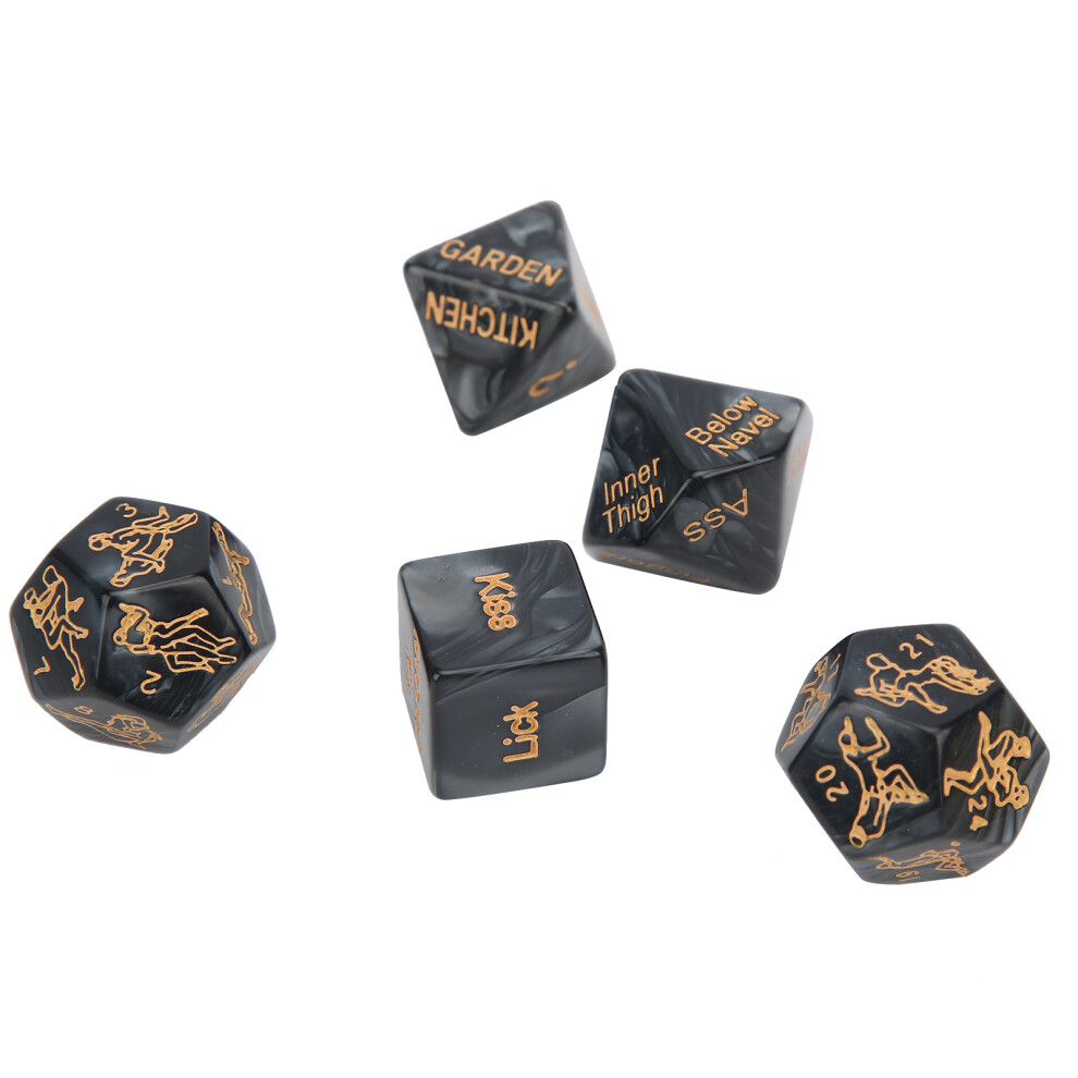 Black 5Pcs Dice For Couples: Romantic Foreplay Toy For Valentine's