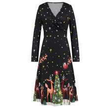 Ugly Christmas Dress Long Sleeve V Neck Christmas-hei4 S