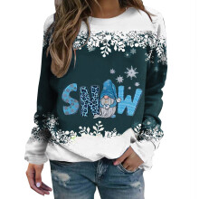 Womens Sweatshirts Christmas O-neck Pullovers Thick-F12 XXXXL