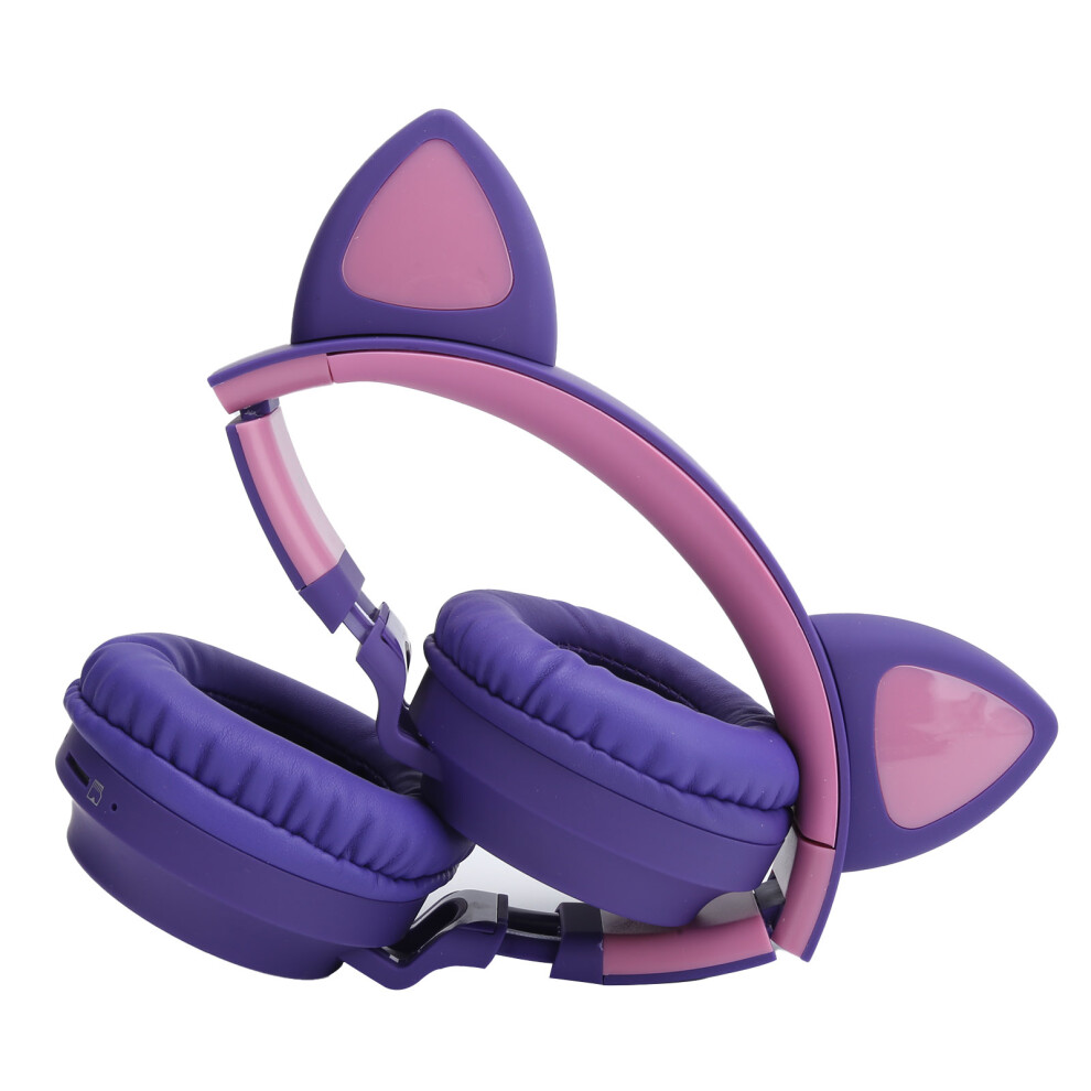 Cat Ear Wireless Headphones 3D Led Bluetooth 5.0 Purple/Light 8711359410663