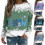 Womens Crewneck Loose Fit Soft Oversized Pullovers-F9 L 5