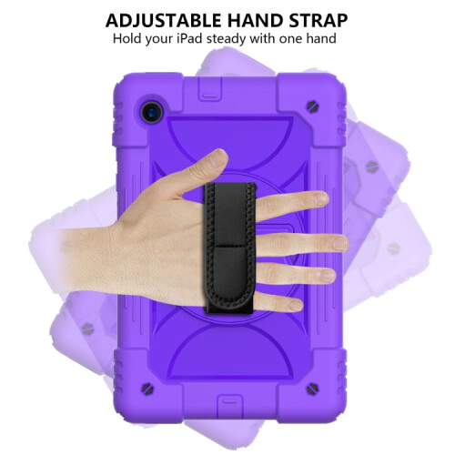 Housse pour Samsung Galaxy Tab A7 10.4" avec Sangle d'Épaule Violette 2