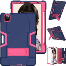 Funda para iPad Pro 12,9" con soporte y espacio para el Apple Pencil Azul Marino-Rosa