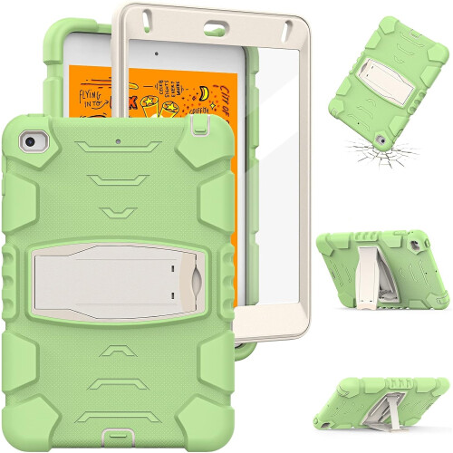 Funda para iPad Mini 4/5 resistente verde con soporte 2