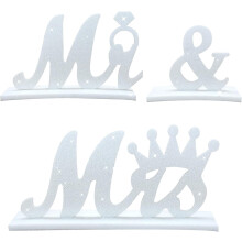 Décoration de Table Mariage Inscription Mr et Mme Haute Qualité Blanc