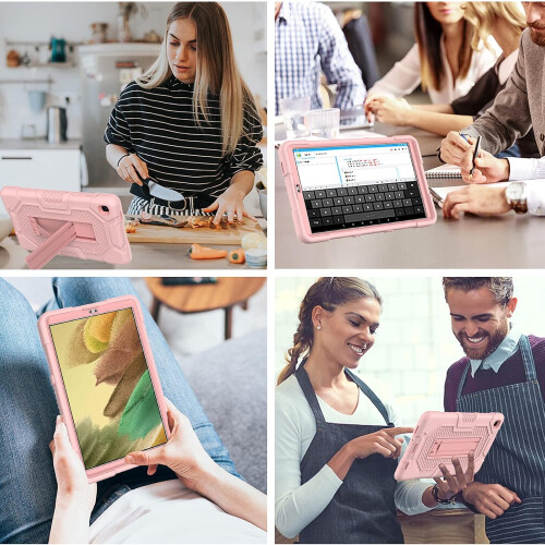 Étui pour Samsung Galaxy Tab A7 Lite 8.7” Robuste avec Support Rose 2