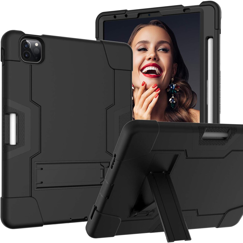 Photos - Other for Computer Rugged Case for iPad Pro 12.9" - Heavy Duty Shockproof Cover with Kickstand & Pencil Holder for 5th/4th/3rd Gen Models