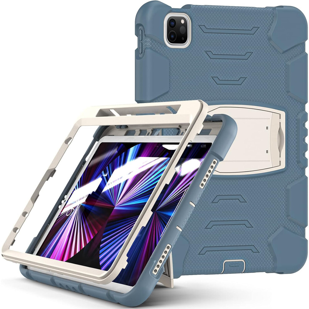 Shockproof Case For Galaxy Tab A7 - Heavy Duty Cover With Built-In Kickstand For Samsung Tab A7 10.4" Drop Protection Blue 5906792669409
