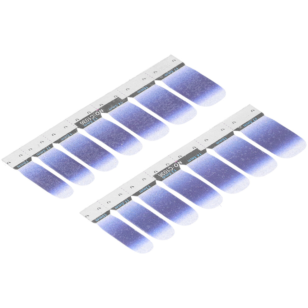 Gradient Nail Art Stickers, 14pcs Self-Adhesive Full Wraps