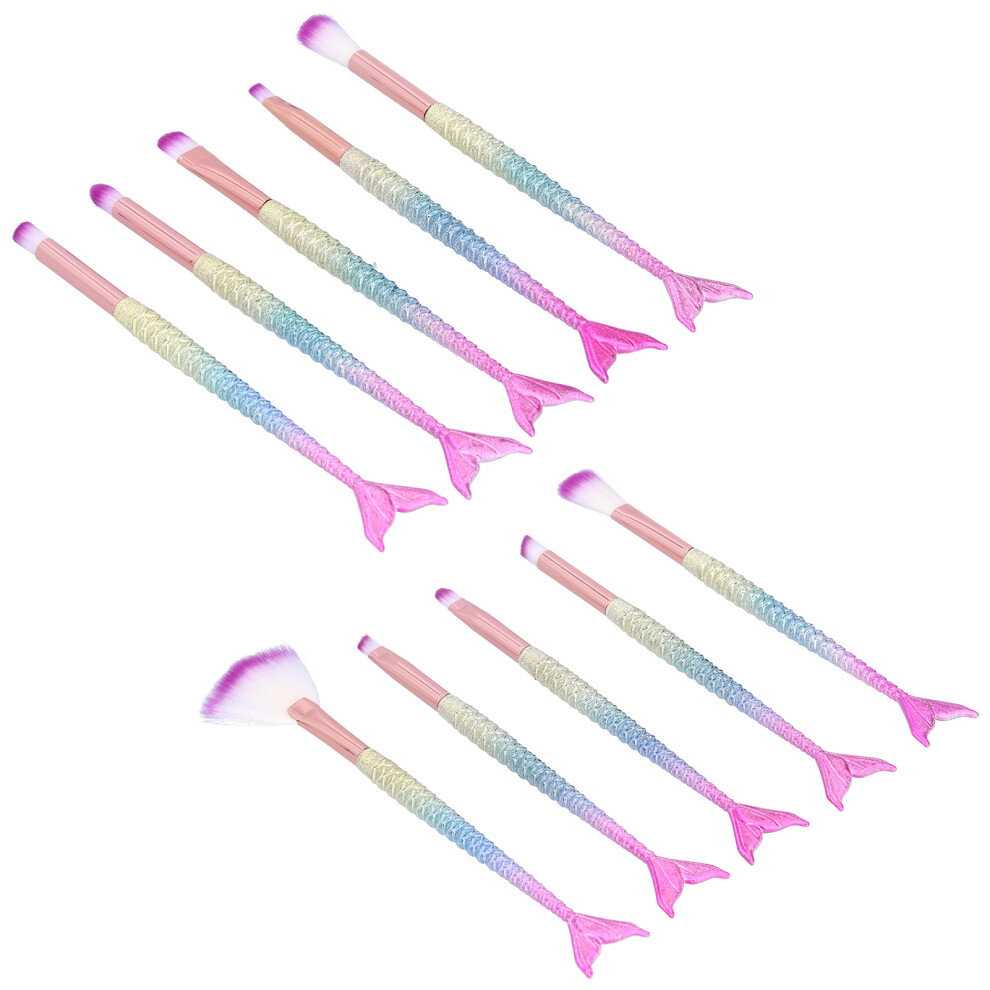 10PCS Makeup Brushes Set Soft Bristles for Blush Eye Shadow Eyebrow