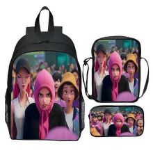 (3pcs 16 inch, 7) 3-Piece Backpack Set for Elementary Students, 16 Inch Cartoon School Bag with Crossbody Bag & Pencil Case