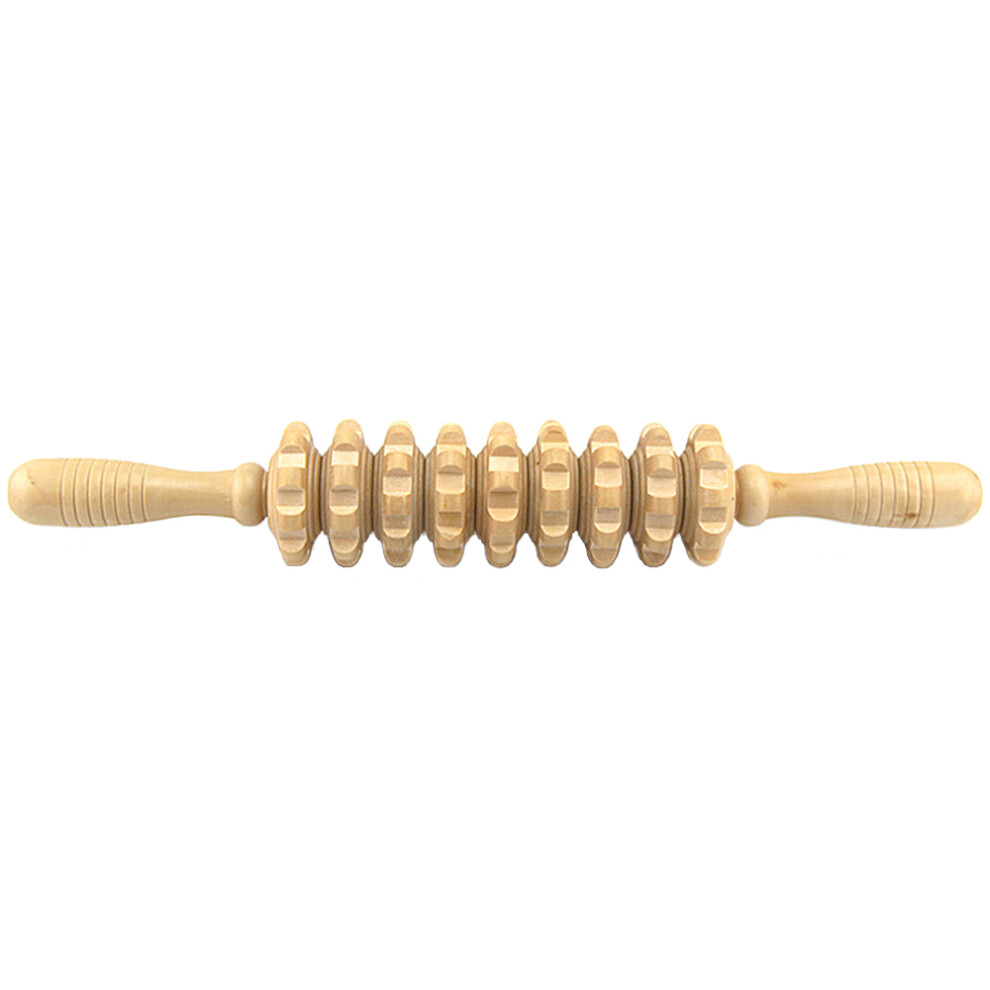Trigger Point Wooden Massage Roller for Muscles Handheld and Portable Design