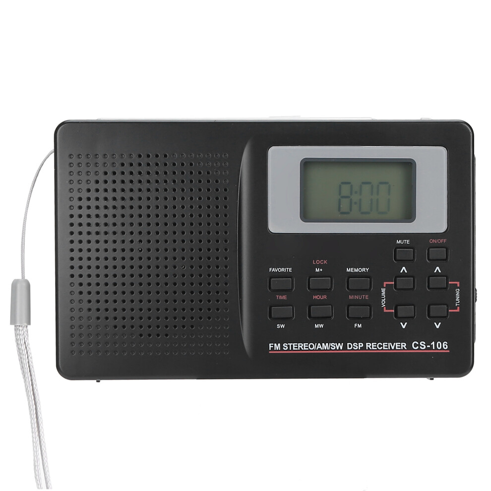 Csâ106 Full Band Radio With Digital Clock Earphone Fm/Am/Sw/Mw Receiver 4641359423896