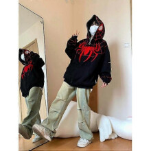 (L, Thickened black) Hooded Sweatshirt Women 2025 New Fall Winter Loose Long Open Front Casual Jacket