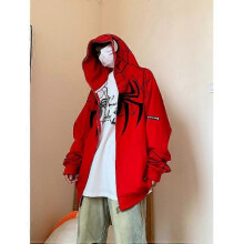 (L, Thickened red) Hooded Sweatshirt Women 2025 New Fall Winter Loose Long Open Front Casual Jacket
