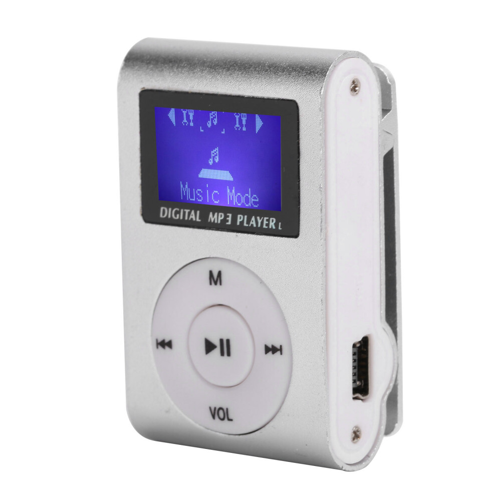Mini MP3 Player with LCD Display Sports Back Clip 8GB Silver-image-OPC-PMTQPZF-NEW