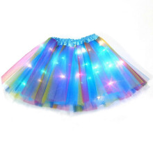 (blue) Glowing ballet skirt, made of polyester fiber, suitable for various occasions