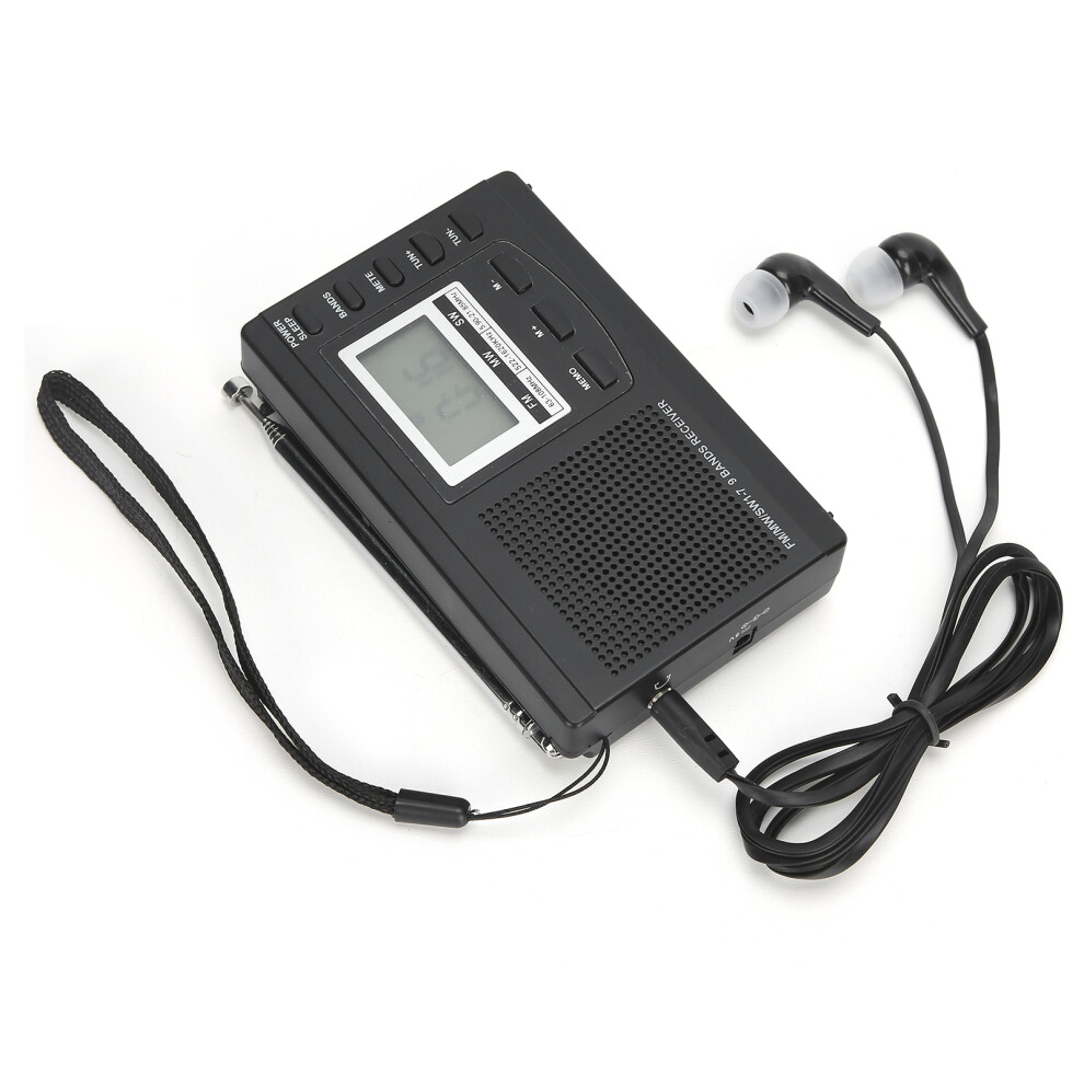 Hrd-310 Portable Radio Mini Fm/Mw/Sw Receiver With Earphones & Clock 4911359427942