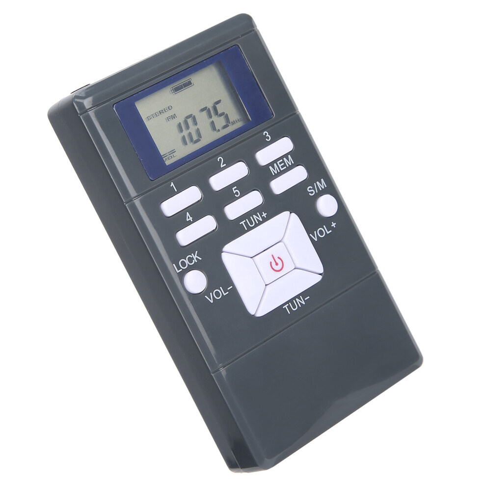 Compact Qqt102 Fm Receiver With Earphone & Lcd Display Dark/Gray 7621359428081
