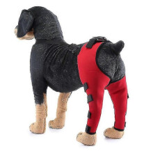 (L(for 22.5-32.5kg), Red) Dog knee pads, joint rehabilitation bandages, canine accessories