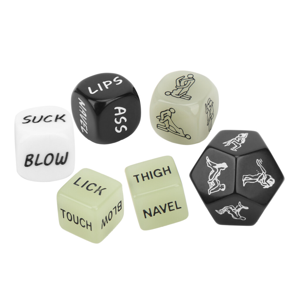 Romantic Acrylic Lover Dice Game 6pcs Sexual Pose Dice for Couples & Parties