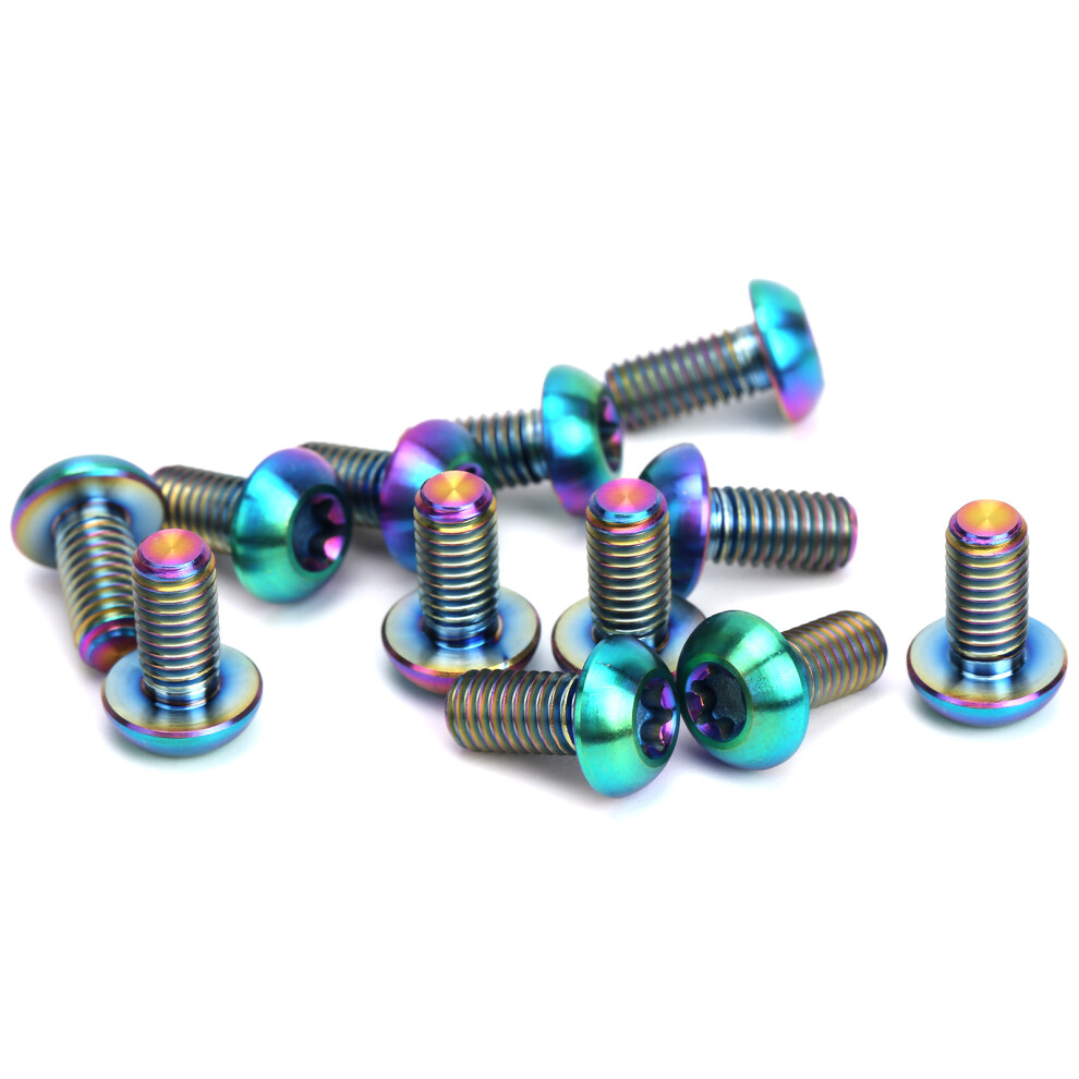 12Pcs Titanium Alloy Disc Brake Rotor Screws M5x10mm Colorful Bicycle Accessories 7621359430213
