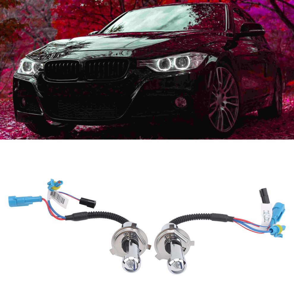 8000K 4000Lm H4 Headlights 35W Dual Beams 2Pcs Easy Install Lamp Blue 8461359432126