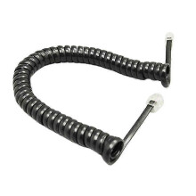(Black) 4-core spiral RJ9 interface telephone handset cable, made of pure copper for noise reduction