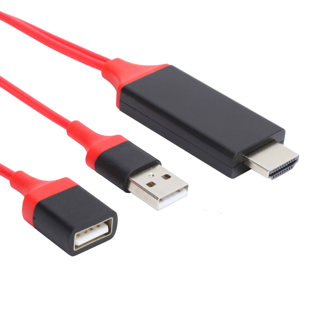 1080P Usb-C To Hdmi Cable For Ios & Android, 2M Display Adapter Red 7641359433229