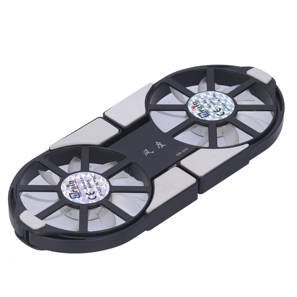 Laptop Cooler Foldable 4Color With Dual Fans High Airflow Radiator Black 9371359433438