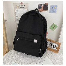 (Black) Sweet Soft Sister Solid Color Large Capacity Student Schoolbag 2022 School Season New College Students Ins Backpack