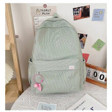 (Green) Sweet Soft Sister Solid Color Large Capacity Student Schoolbag 2022 School Season New College Students Ins Backpack