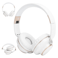 08S Wireless Bluetooth Headset HiFi Sound Telescopic Foldable White E-Sports