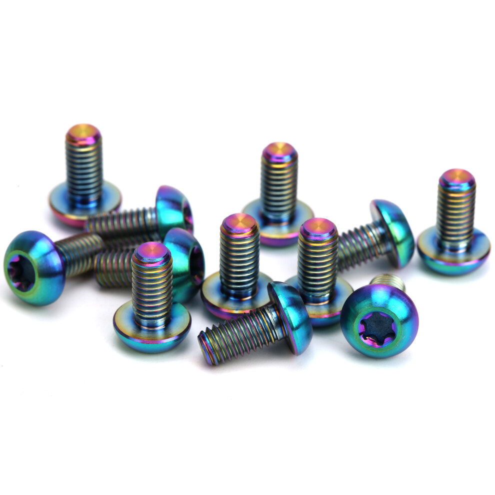 12Pcs Titanium Alloy Bicycle Disc Brake Rotor Screws M5x10mm Colorful 4221359434629