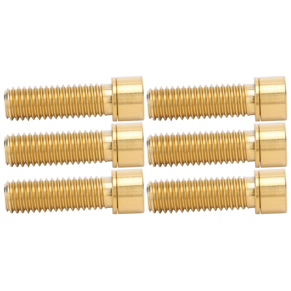 6Pcs Titanium Alloy M8x25mm Handlebar Screws, Golden Bicycle Spare Parts 3471359435046